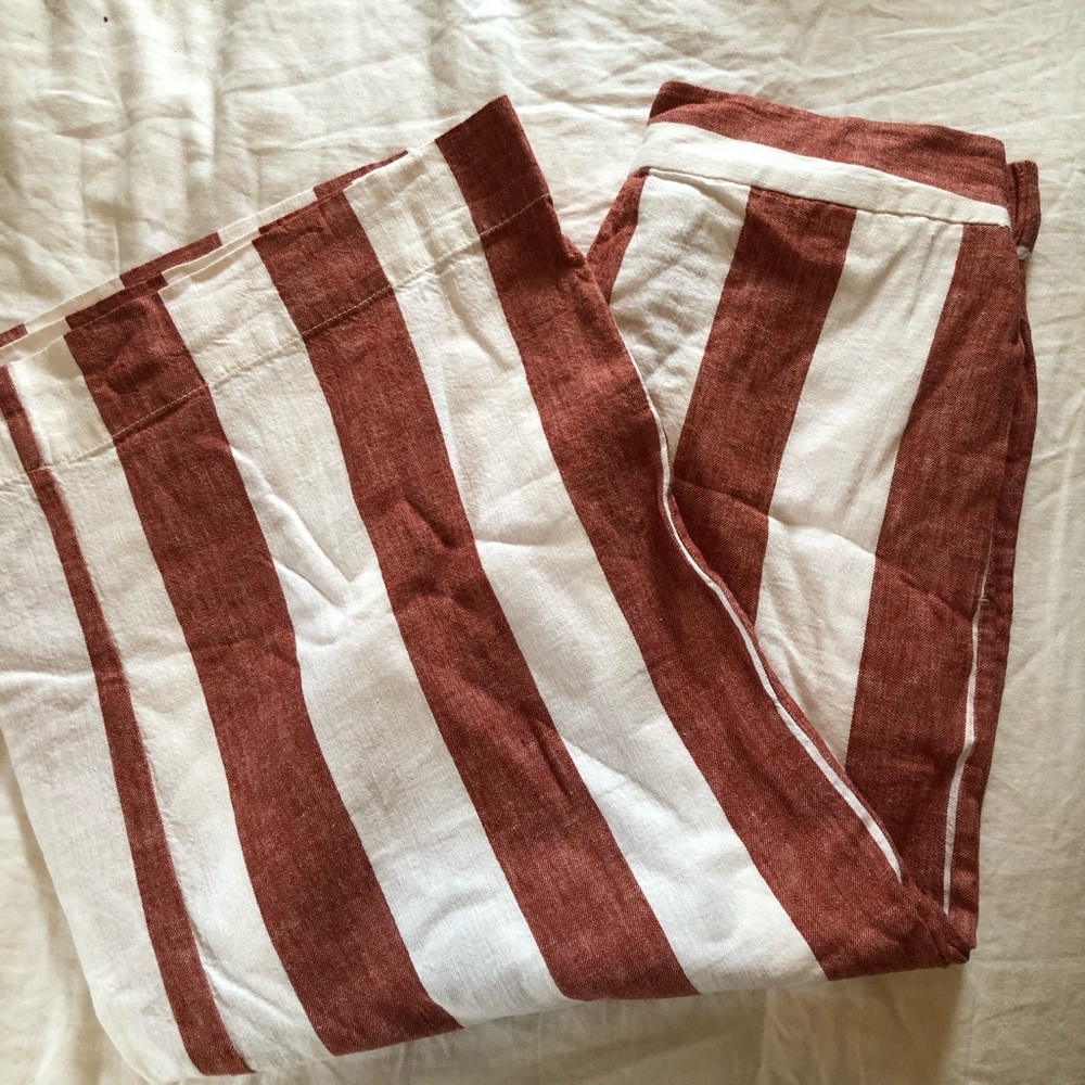 Madewell Huston Linen Pull-On Wide Leg Crop Pants